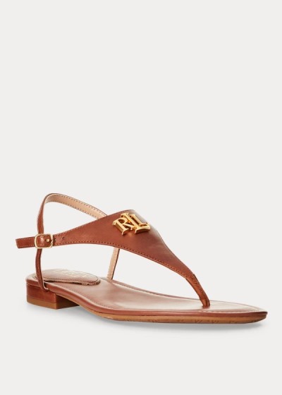 Women's Ralph Lauren Ellington Leather Sandals | 761532RVZ